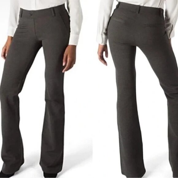 Betabrand Straight Leg Charcoal Stretch Yoga Dress Pant - MP - Picture 1 of 7